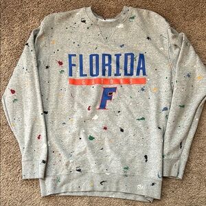 Florida Gators paint splatter crew neck sweater